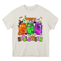Cream happy halloween jars and horror Heavy Core Tee - AdoDesignShop