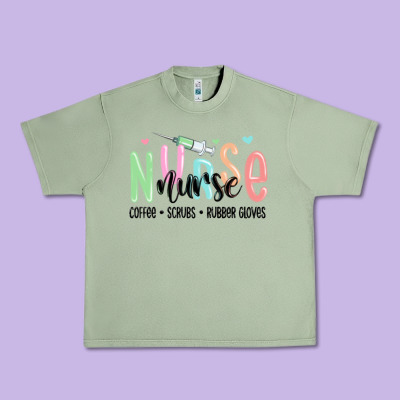 Coffee Scrubs Rubber Gloves Nurse Urban Heavy Tee Designed By Maliassmallbusiness