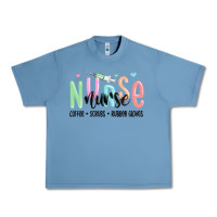 Pebble Blue coffee scrubs rubber gloves nurse Urban Heavy Tee - MaliasSmallBusiness