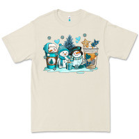 Bone winter snowman coffee cups Premium Tee - AdoDesignShop