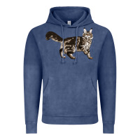 Vintage Denim Maine Coon Cat Vintage Hoodie - LillyAllenDesigns
