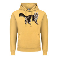 Vintage Mustard Maine Coon Cat Vintage Hoodie - LillyAllenDesigns