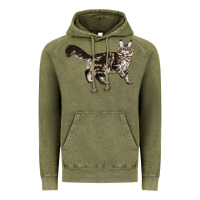 Vintage Olive Maine Coon Cat Vintage Hoodie - LillyAllenDesigns