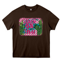 Chocolate Brown stuck on you cactus Heavy Core Tee - BarkalooDesign