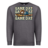 Charcoal Heather game day baseball Premium Sweatshirt - HowdyJamesFarm