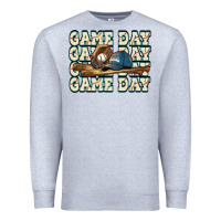 Heather Grey game day baseball Premium Sweatshirt - HowdyJamesFarm