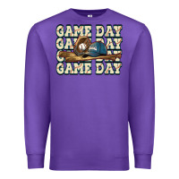 Purple game day baseball Premium Sweatshirt - HowdyJamesFarm