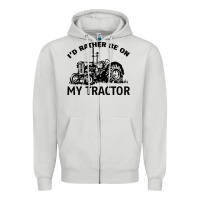 Dove Grey I D Rather Be On My Tractor Zipper Hoodie - Bettercallsaul