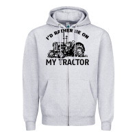 Heather Grey I D Rather Be On My Tractor Zipper Hoodie - Bettercallsaul