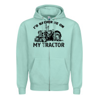 Seafoam I D Rather Be On My Tractor Zipper Hoodie - Bettercallsaul