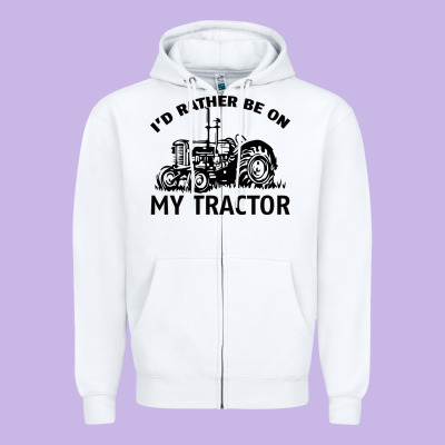 I D Rather Be On My Tractor Zipper Hoodie Designed By Bettercallsaul