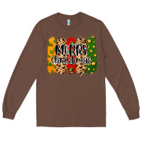 Chestnut merry christmas brushstrokes Long Sleeve Tee - MaliasSmallBusiness