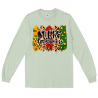 Matcha merry christmas brushstrokes Long Sleeve Tee - MaliasSmallBusiness