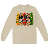 Mushroom merry christmas brushstrokes Long Sleeve Tee - MaliasSmallBusiness