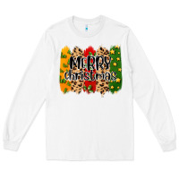 White merry christmas brushstrokes Long Sleeve Tee - MaliasSmallBusiness