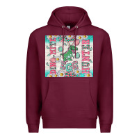 Burgundy dino mite egg hunter Premium Hoodie - TumblerDesignByShophia