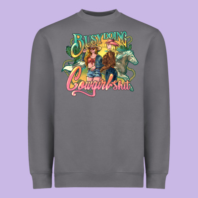 Busy Doing Cowgirl Heavyweight Sweatshirt Designed By Nancycooperartshop