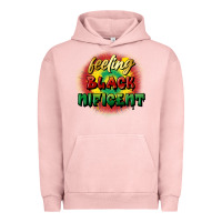 Pigment Salmon feeling blacknificent Urban Hoodie - FaDigitalArtStudio
