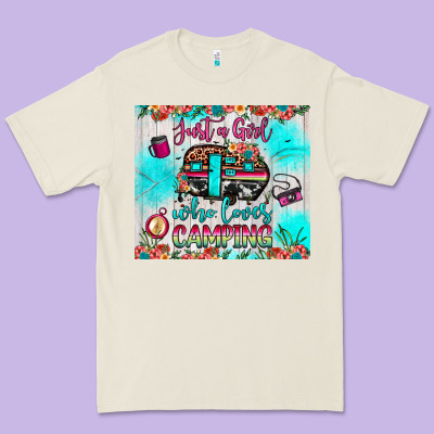 Just A Girl Who Loves Camping Premium Tee Designed By Jahusdesignshop