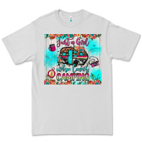 Dove Grey just a girl who loves camping Premium Tee - JahusDesignShop