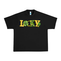 Black lucky horseshoe and four leaf clover Urban Heavy Tee - AdoDesignShop
