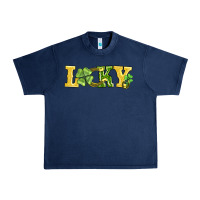 Navy lucky horseshoe and four leaf clover Urban Heavy Tee - AdoDesignShop