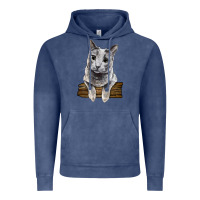 Vintage Denim Russian Blue Cat Face Vintage Hoodie - LillyAllenDesigns