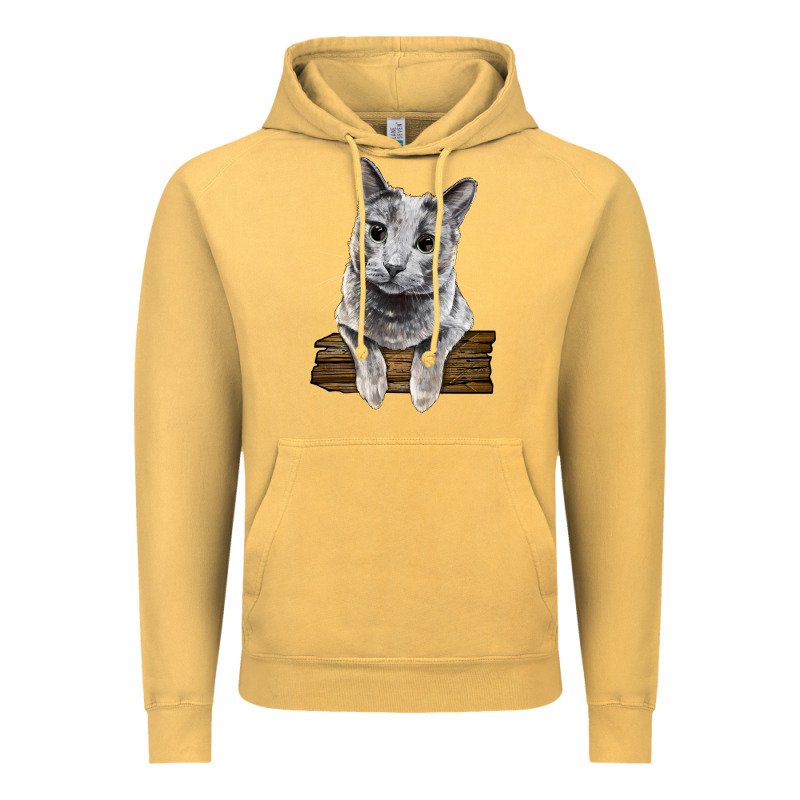Russian Blue Cat Face Vintage Hoodie by LillyAllenDesigns | Teevron