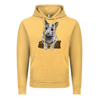Vintage Mustard Russian Blue Cat Face Vintage Hoodie - LillyAllenDesigns