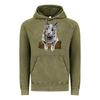 Vintage Olive Russian Blue Cat Face Vintage Hoodie - LillyAllenDesigns