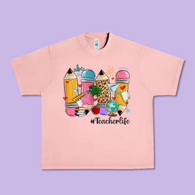 Teacher Life Pencils Urban Heavy Tee Designed By Maliassmallbusiness