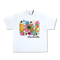 White teacher life pencils Urban Heavy Tee - MaliasSmallBusiness