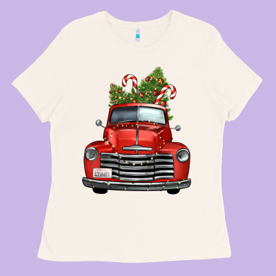 Christmas Trees Truck Ladies Tee Designed By Fadigitalartstudio