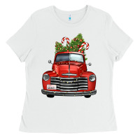 White christmas trees truck Ladies Tee - FaDigitalArtStudio
