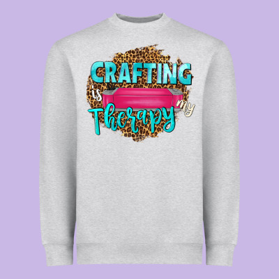 Crafting Is My Therapy Heavyweight Sweatshirt Designed By Nancycooperartshop