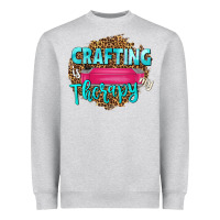 Heather Grey crafting is my therapy Heavyweight Sweatshirt - NancyCooperArtShop