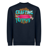 Navy crafting is my therapy Heavyweight Sweatshirt - NancyCooperArtShop