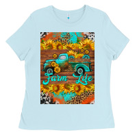 Baby Blue farm life and truck air freshener Ladies Tee - HRA Design Shop