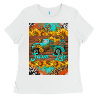 White farm life and truck air freshener Ladies Tee - HRA Design Shop