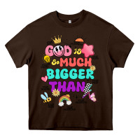 Chocolate Brown god is bigger design Heavy Core Tee - JahusDesignShop
