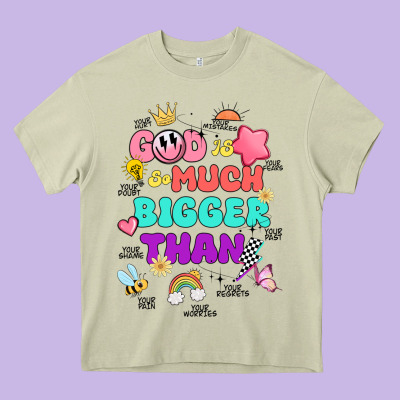 God Is Bigger Design Heavy Core Tee Designed By Jahusdesignshop