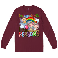 Burgundy i love my job for all the little reasons Long Sleeve Tee - NancyCooperArtShop