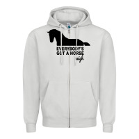Dove Grey everybody's gotta horse neigh Zipper Hoodie - Bettercallsaul