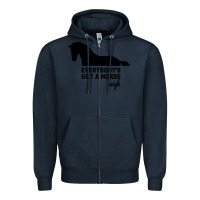 Navy everybody's gotta horse neigh Zipper Hoodie - Bettercallsaul
