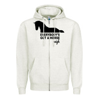 Oatmeal Heather everybody's gotta horse neigh Zipper Hoodie - Bettercallsaul