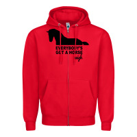 Red everybody's gotta horse neigh Zipper Hoodie - Bettercallsaul