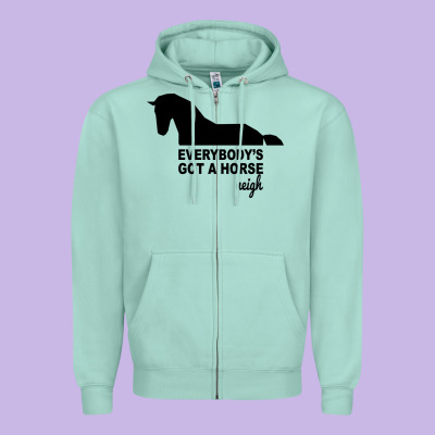 Everybody's Gotta Horse Neigh Zipper Hoodie Designed By Bettercallsaul