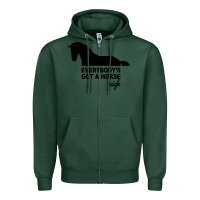 Sports Green everybody's gotta horse neigh Zipper Hoodie - Bettercallsaul