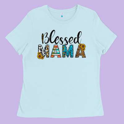 Blessed Mama Ladies Tee Designed By Cowhidedigitalart