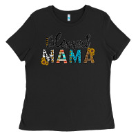 Black blessed mama Ladies Tee - CowhideDigitalArt